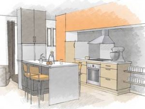 rendu crayon logiciel cuisine 3D